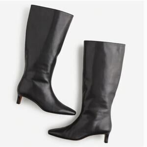 Madewell Dimes Heel Knee High Boots 8 Black NWT Extended Calf Leather NR832 Prep